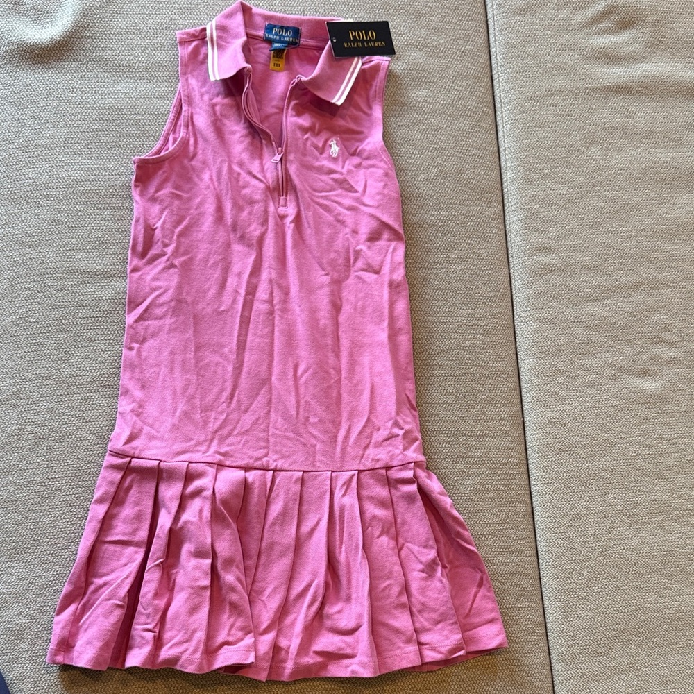 Polo by Ralph Lauren Girls' Pink Sleeveless Polo Tennis Dress